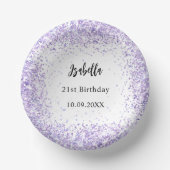 誕生日バイオレットラベンダーホワイト紙吹雪 ペーパーボウル (正面)