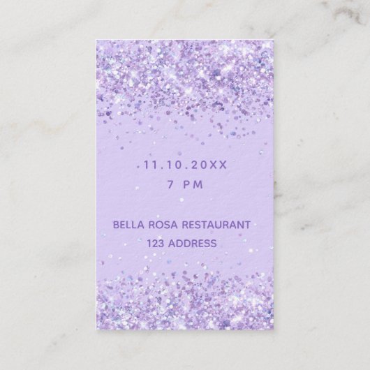 誕生日バイオレットラベンダーvip招待 名刺 (裏面)