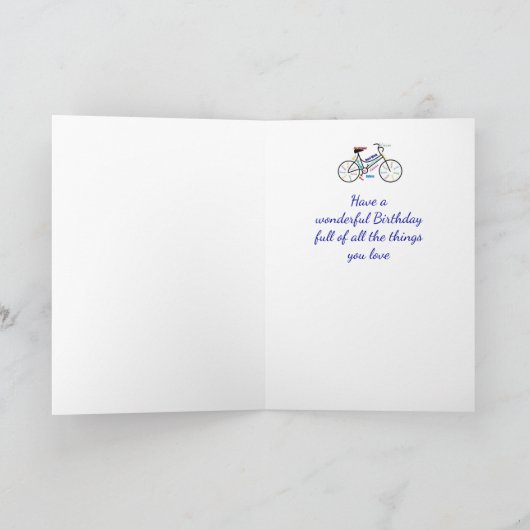 誕生日バイクサイクリングスポーツ名前をカスタムする カード (内部)