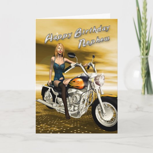 誕生日バイク付き甥のカード カード (正面)