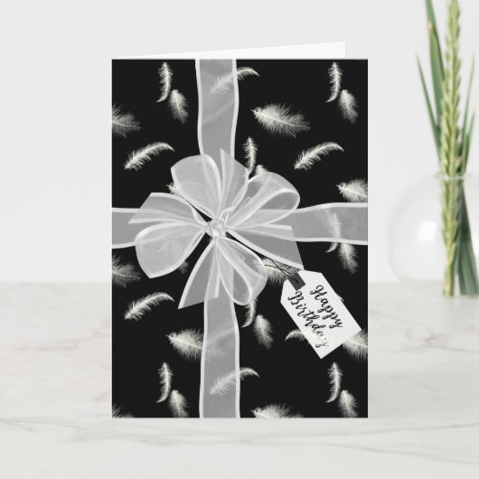 誕生日バウ・オン・フェザー カード (正面)