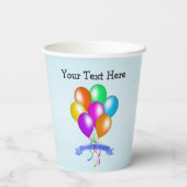 誕生日バカラフルナーブライトバルーンストリーマ 紙コップ (裏面)