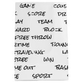 誕生日バスケットボールとスニーカー ミディアムペーパーバッグ (裏面)