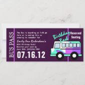 誕生日バスパス 招待状 (正面)