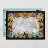 誕生日バタフライ写真テンプレート招待状 招待状 (正面/裏面)