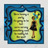 誕生日バチェロレッテ女性パーティーバルーン招待状 招待状 (正面/裏面)