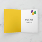 誕生日バックで鹿の交差点の標識によってポーズ カード (内部)