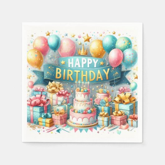 誕生日バッシュブリス スタンダードカクテルナプキン (正面)