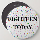 誕生日バッジ - 今日18歳 缶バッジ (正面&裏面)