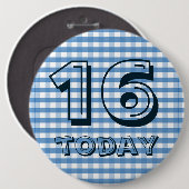 誕生日バッジ – 16今日 缶バッジ (正面&裏面)