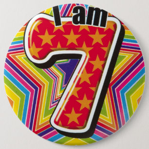 誕生日バッジ – I am 7 缶バッジ