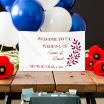 誕生日バナーレッドブラックフローラ | エレガントな結婚式