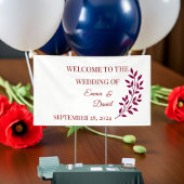 誕生日バナーレッドブラックフローラ | エレガントな結婚式 横断幕