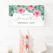 誕生日バナー第16トロピカルルアウ（ハワイ式宴会） 横断幕 (インサイチュ)