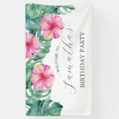 誕生日バナー第16トロピカルルアウ（ハワイ式宴会） 横断幕 (縦)
