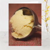 誕生日バニラアイスクリームグリーティングカード カード (黄色い花)