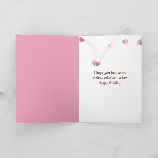 誕生日バニーがコーヒーカップを持つ カード (内部)