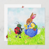 誕生日バニーとバグの招待 招待状 (正面/裏面)