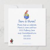 誕生日バニーとバグの招待 招待状 (裏面)