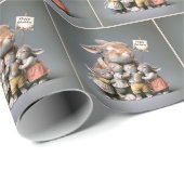 誕生日バニーウィズベビー ラッピングペーパー (ロールコーナー)