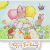 誕生日バニーステッカー シール (正面)