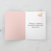 誕生日バニーピンク牡丹を保持 カード (内部)