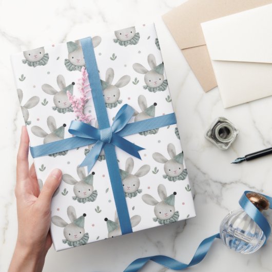 誕生日バニーヴィンテージ素朴ラッピング紙 ラッピングペーパー (ギフト)