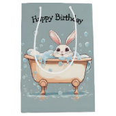 誕生日バニー入り泡風呂 ミディアムペーパーバッグ (正面)