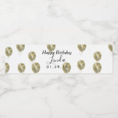 誕生日バフェイクルーンフォイル金ゴールドパターン ペットボトルラベル (シングルラベル)