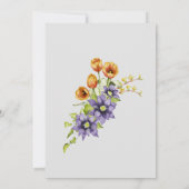 誕生日バプテスマの春の花と裸小枝 招待状 (裏面)