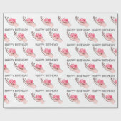 誕生日バラの手元 ラッピングペーパー (フラット)