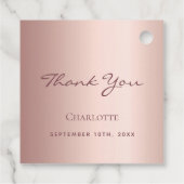 誕生日バラエレガント金ゴールド感謝していユー フェイバータグ (裏面)