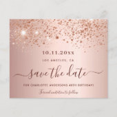 誕生日バラグリッターダスト予算日付の保存 チラシ (正面)