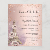 誕生日バラパリエッフェルタワーの招待 (正面)