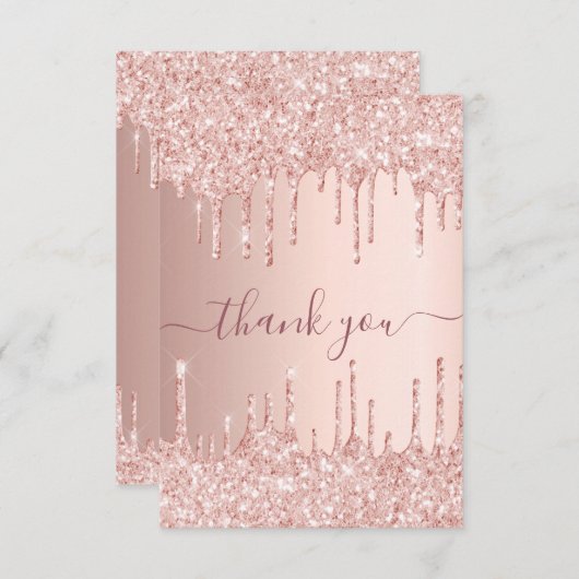 誕生日バラ金ゴールドがドライ感謝していブする サンキューカード (正面/裏面)