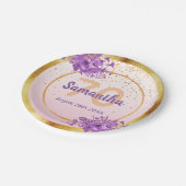 誕生日バラ金ゴールドエレガントフローラ名 ペーパープレート (アングル)