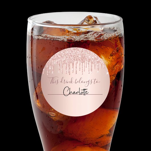 誕生日バラ金ゴールドグリッターこの飲料は ラウンドシール