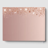 誕生日バラ金ゴールドグリッターダストモノグラム ゲストブック (裏面)