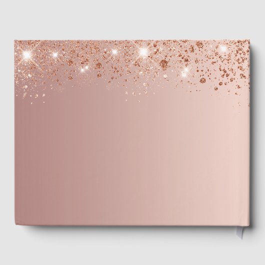 誕生日バラ金ゴールドグリッターダストモノグラム ゲストブック (裏面)