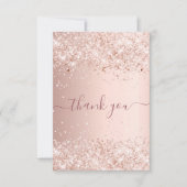 誕生日バラ金ゴールドグリッターダストユーズ サンキューカード (正面)