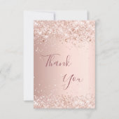 誕生日バラ金ゴールドグリッターダストユーズ サンキューカード (正面)