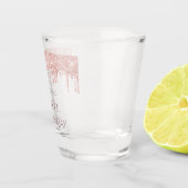 誕生日バラ金ゴールドグリッタードライブ名 ショットグラス (右)