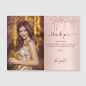 誕生日バラ金ゴールドグリッターフォト感謝していマグネットユーザ (正面)