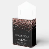 誕生日バラ金ゴールドグリッターモノグラムサンキュー フェイバーボックス (オープン)