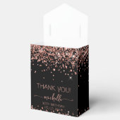 誕生日バラ金ゴールドグリッターモノグラムサンキュー フェイバーボックス (オープン)
