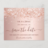 誕生日バラ金ゴールドグリッター予算日付の保存 チラシ (正面)