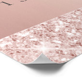 誕生日バラ金ゴールドグリッター歓迎 ポスター (角)