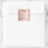 誕生日バラ金ゴールドグリッター風船ガラス スクエアシール (バッグ)