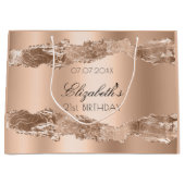 誕生日バラ金ゴールドゲート名エレガント ラージペーパーバッグ (正面)