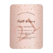誕生日バラ金ゴールドスター時代の豪華な招待 マグネット (縦)
